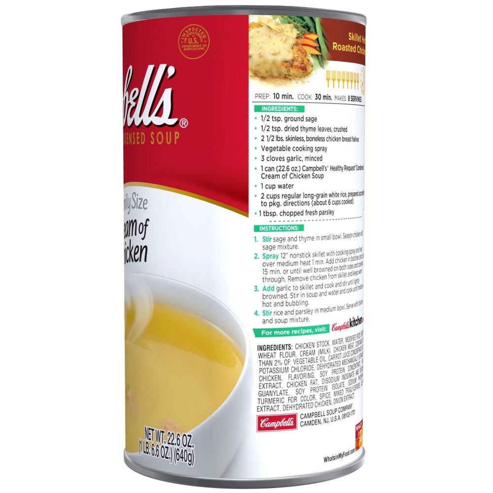 slide 2 of 5, Campbell's Condensed Heart Healthy Cream of Chicken Soup, 22.6 oz Family Size Can, 22.6 oz