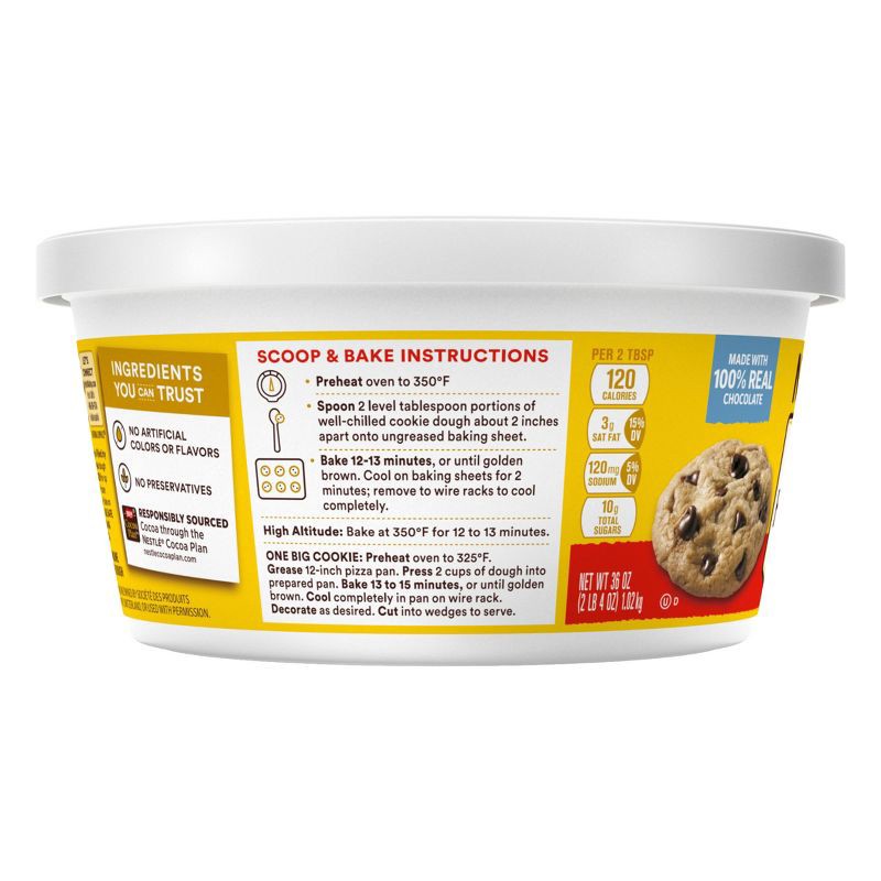 Nestle Toll House Scoop & Bake Chocolate Chip Cookie Dough Tub - 36oz :  Target