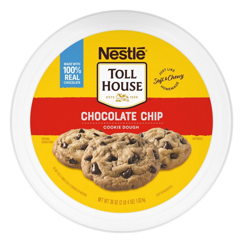 slide 11 of 14, Nestle Toll House Scoop & Bake Chocolate Chip Cookie Dough Tub - 36oz, 36 oz