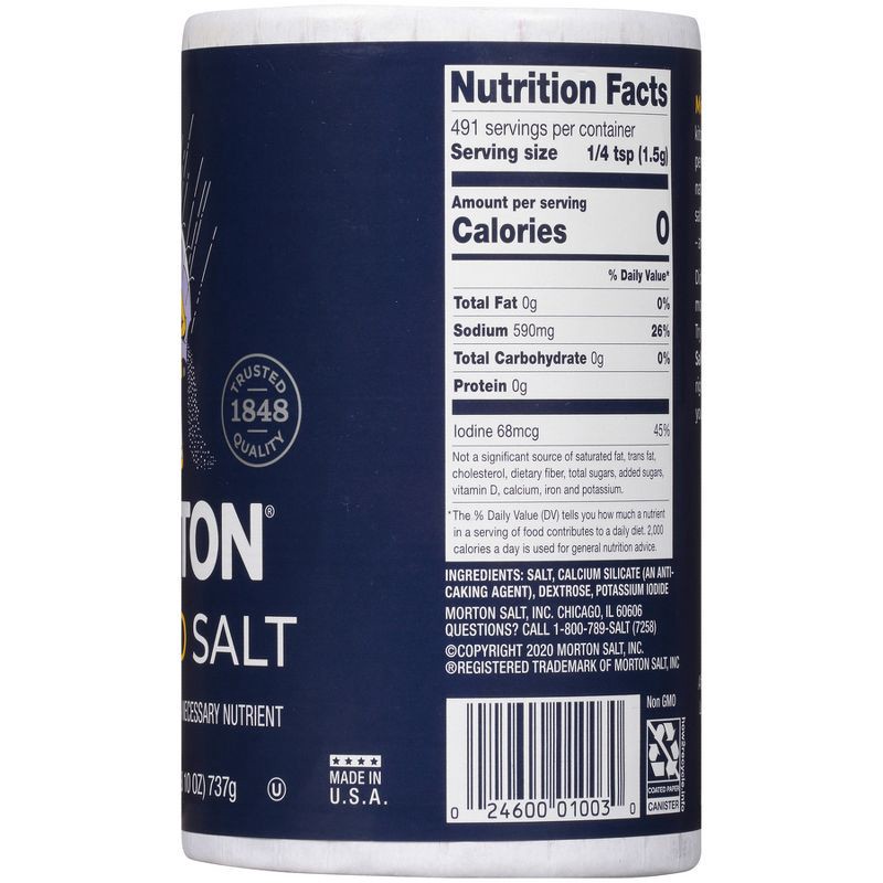 slide 5 of 8, Morton Iodized Salt - 26oz, 26 oz