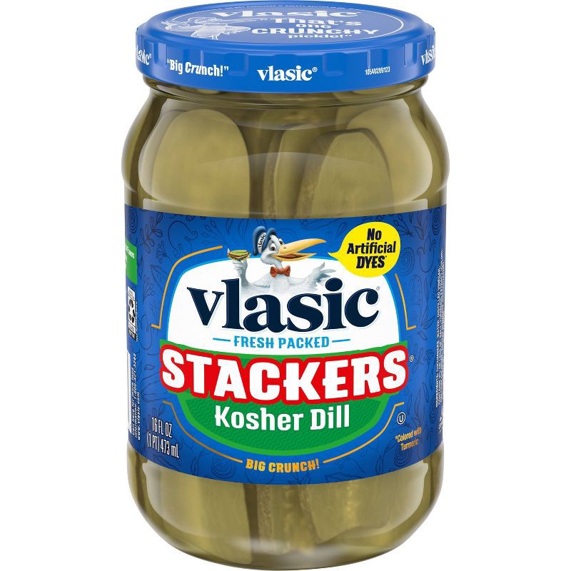 slide 1 of 4, Vlasic Stackers Kosher Dill Pickle Slices - 16 fl oz, 16 fl oz