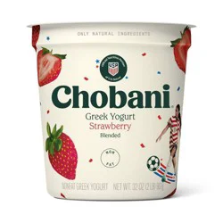 Chobani Strawberry Blended Nonfat Greek Yogurt - 13g Protein 32oz