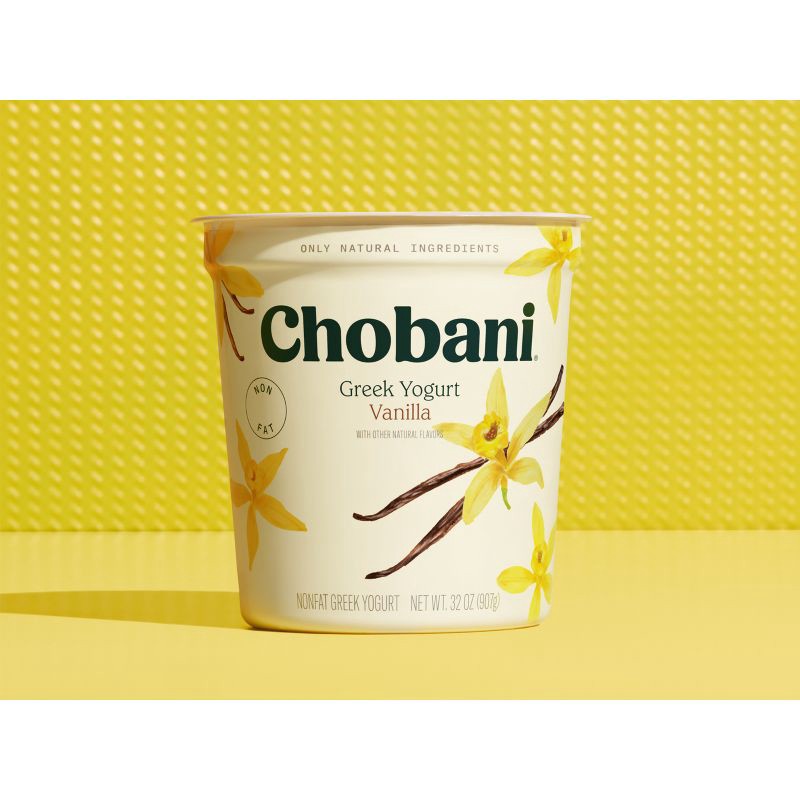 slide 4 of 7, Chobani Vanilla Blended Nonfat Greek Yogurt - 14g Protein 32oz, 14 gram, 32 oz