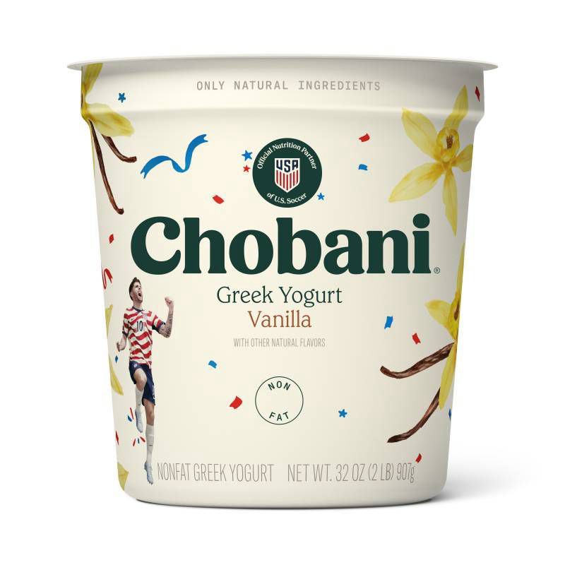 slide 1 of 7, Chobani Vanilla Blended Nonfat Greek Yogurt - 14g Protein 32oz, 14 gram, 32 oz