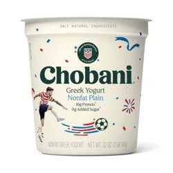Chobani Plain Nonfat Greek Yogurt - 16g Protein 32oz