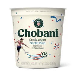 Chobani Plain Nonfat Greek Yogurt - 16g Protein 32oz