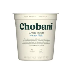 Chobani Plain Nonfat Greek Yogurt - 16g Protein 32oz