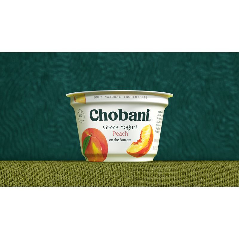 slide 5 of 8, Chobani Peach on the Bottom Nonfat Greek Yogurt - 5.3oz, 5.3 oz