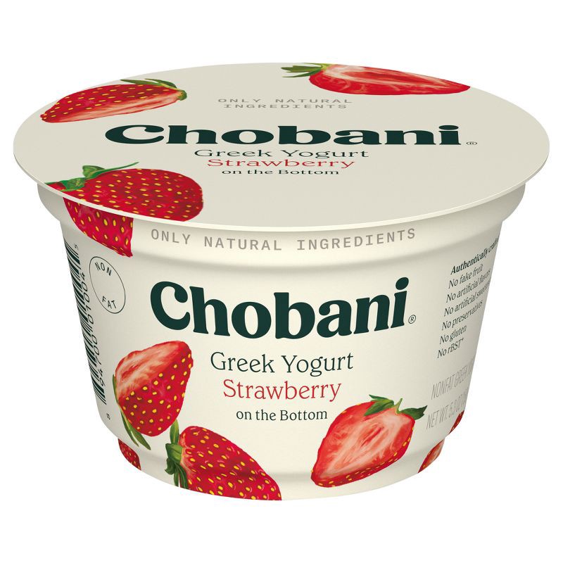 slide 1 of 7, Chobani Strawberry on the Bottom Nonfat Greek Yogurt - 11g Protein 5.3oz, 11 gram, 5.3 oz