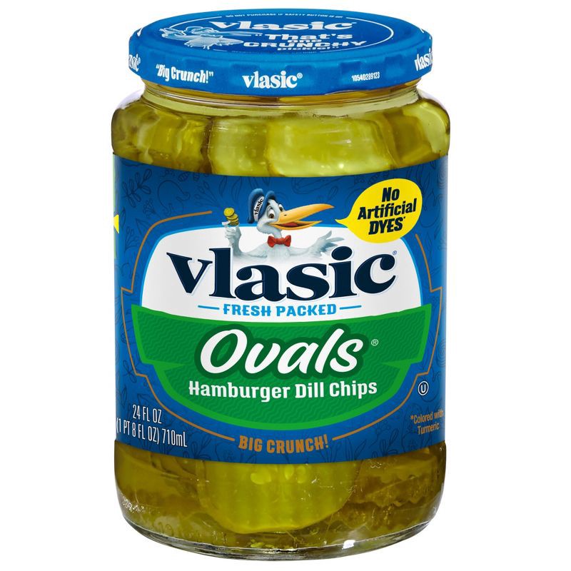 slide 1 of 3, Vlasic Ovals Hamburger Dill Pickle Chips - 24oz, 24 oz