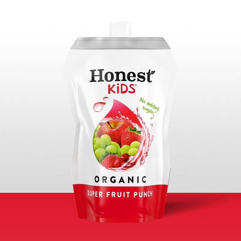 slide 2 of 8, Honest Kids Super Fruit Punch Organic Juice Drinks - 8pk/6.75 fl oz Pouches, 8 ct; 6.75 fl oz