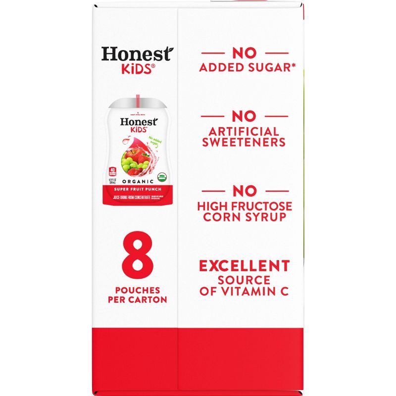 slide 3 of 8, Honest Kids Super Fruit Punch Organic Juice Drinks - 8pk/6.75 fl oz Pouches, 8 ct; 6.75 fl oz