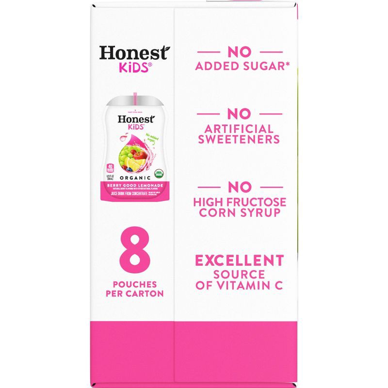 slide 3 of 6, Honest Kids Berry Berry Good Lemonade Organic Juice Drinks - 8pk/6.75 fl oz Pouches, 8 ct; 6.75 fl oz