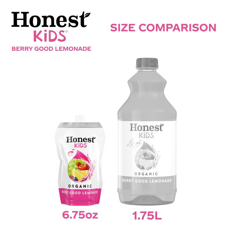 slide 6 of 6, Honest Kids Berry Berry Good Lemonade Organic Juice Drinks - 8pk/6.75 fl oz Pouches, 8 ct; 6.75 fl oz