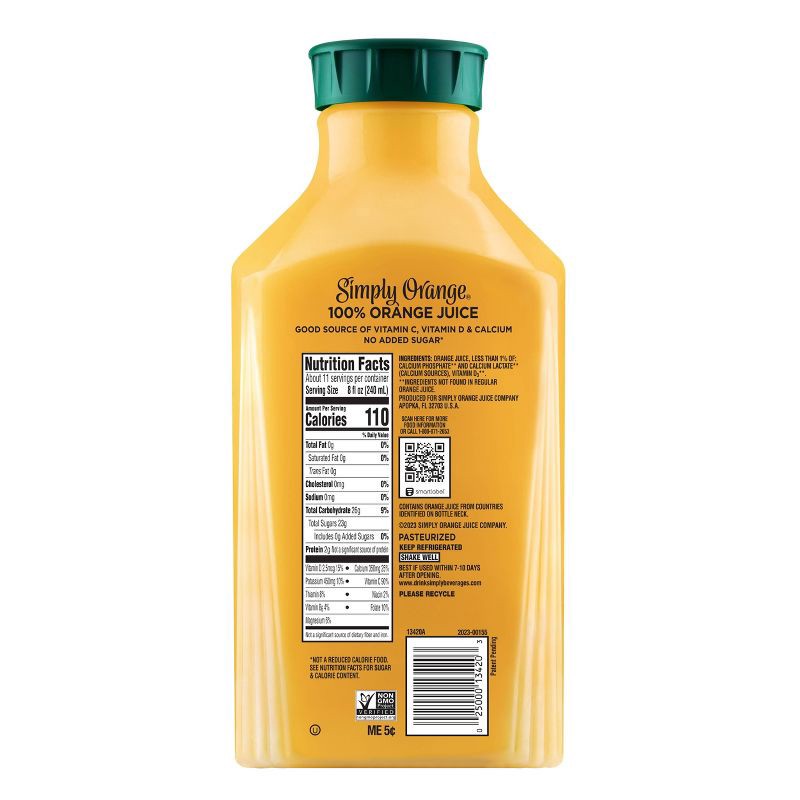 slide 2 of 5, Simply Beverages Simply Orange Pulp Free with Calcium & Vitamin D Juice - 89 fl oz, 89 fl oz