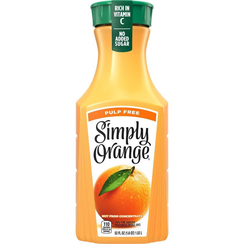 slide 2 of 10, Simply Beverages Simply Orange Pulp Free Juice - 52 fl oz, 52 fl oz