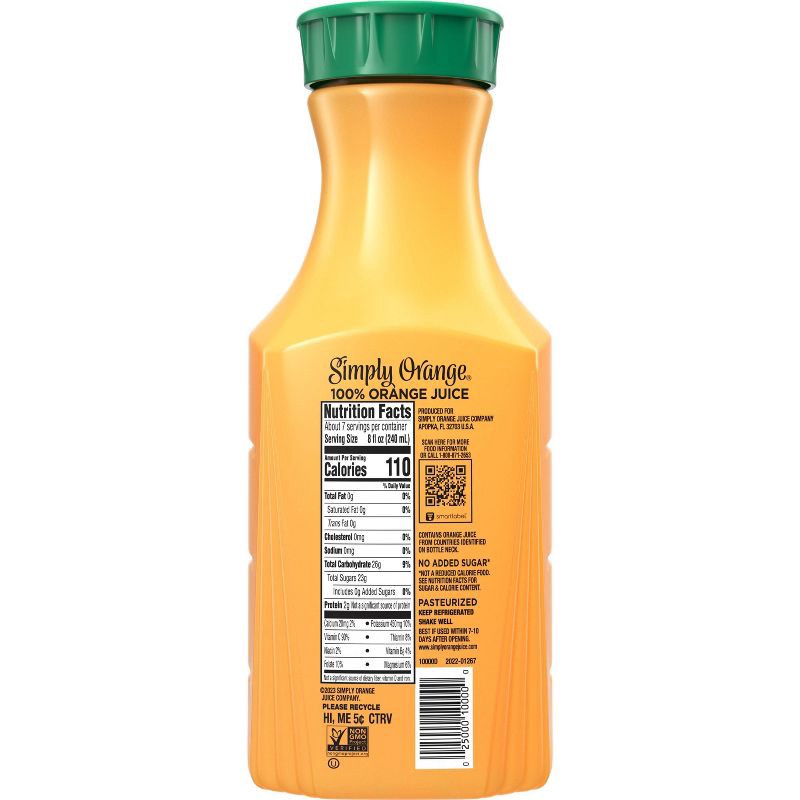 slide 7 of 10, Simply Beverages Simply Orange Pulp Free Juice - 52 fl oz, 52 fl oz