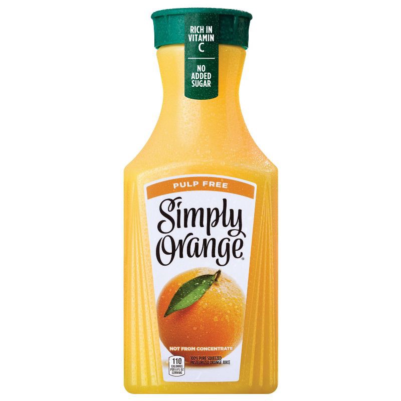 slide 1 of 10, Simply Beverages Simply Orange Pulp Free Juice - 52 fl oz, 52 fl oz