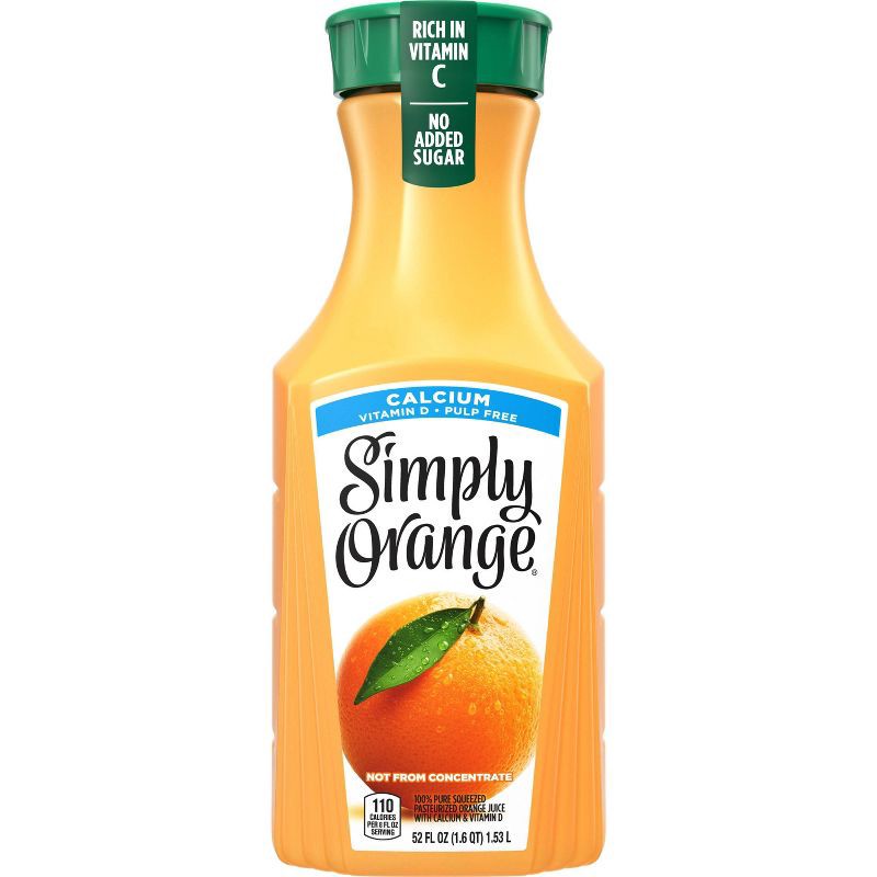 slide 2 of 11, Simply Beverages Simply Orange Pulp Free with Calcium & Vitamin D Juice - 52 fl oz, 52 fl oz