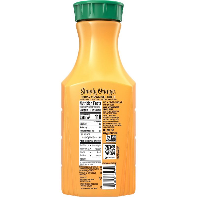 slide 4 of 11, Simply Beverages Simply Orange Pulp Free with Calcium & Vitamin D Juice - 52 fl oz, 52 fl oz