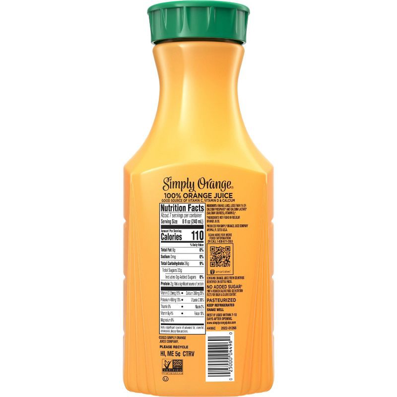 slide 7 of 11, Simply Beverages Simply Orange Pulp Free with Calcium & Vitamin D Juice - 52 fl oz, 52 fl oz