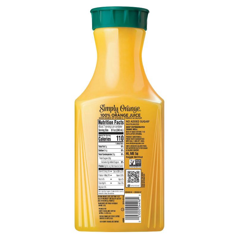 slide 8 of 11, Simply Beverages Simply Orange Pulp Free with Calcium & Vitamin D Juice - 52 fl oz, 52 fl oz