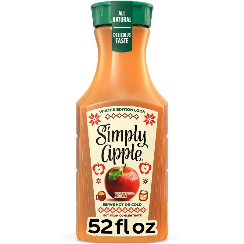 slide 1 of 12, Simply Beverages Simply Apple Juice - 52 fl oz: Low Sodium, No Pulp, No Preservatives, 52 fl oz