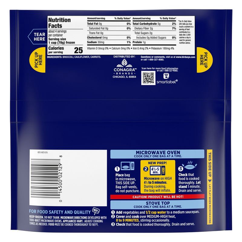 slide 6 of 6, Birds Eye Steamfresh Frozen Broccoli, Cauliflower & Carrots - 12oz, 12 oz