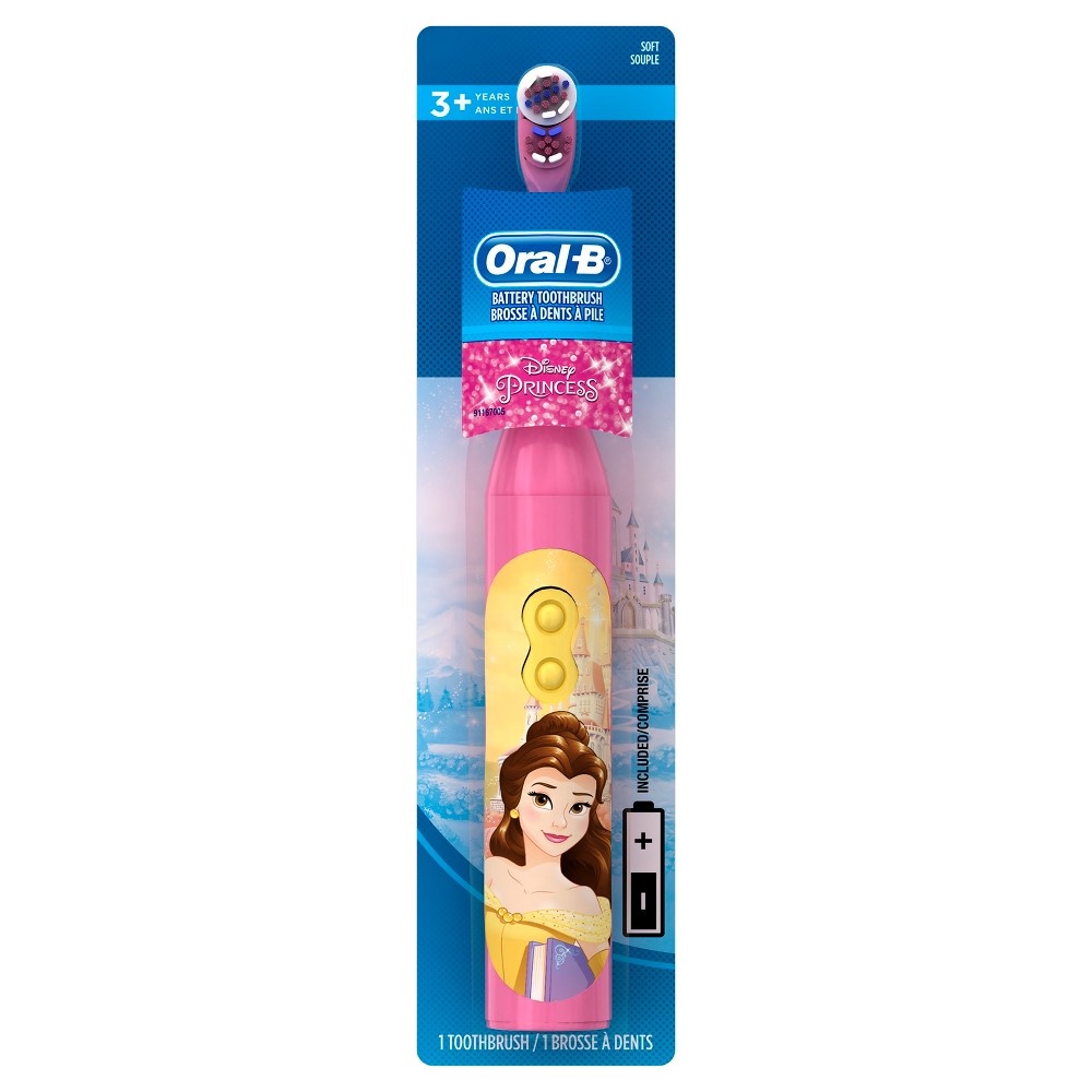 slide 5 of 5, Oral-B Kids' Battery Toothbrush featuring Disney Princess Soft Bristles for Kids 3+, 1 ct