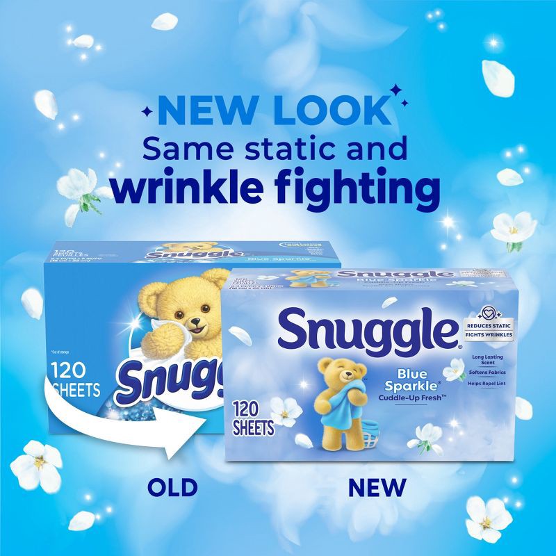 slide 2 of 10, Snuggle Blue Sparkle Fresh Scent Dryer Sheets - 120ct, 120 ct