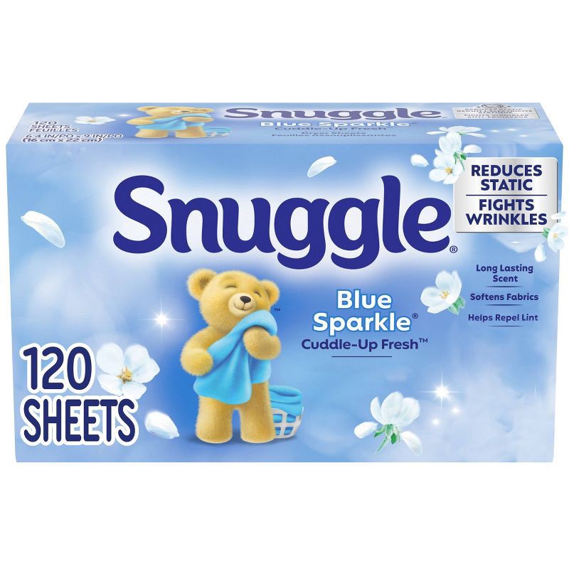 slide 1 of 10, Snuggle Blue Sparkle Fresh Scent Dryer Sheets - 120ct, 120 ct
