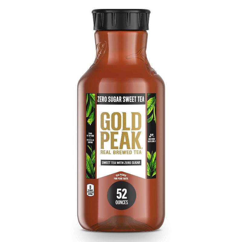 slide 1 of 8, Gold Peak Zero Sugar Iced Tea Drink - 52 fl oz: Low Calorie, No Preservatives, 52 fl oz