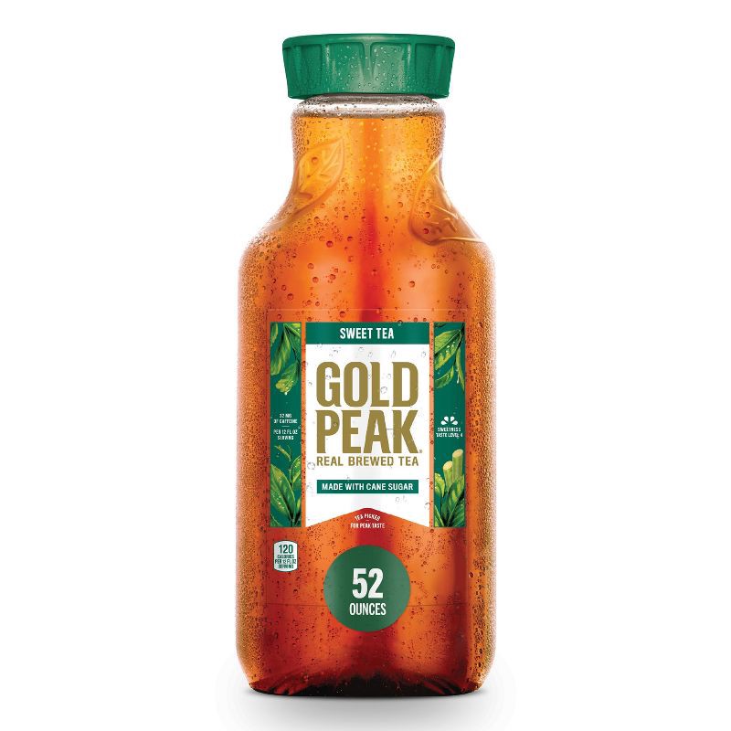 slide 1 of 8, Gold Peak Sweetened Black Iced Tea Drink - 52 fl oz: Caffeinated, Low Sodium, No Preservatives, 52 fl oz