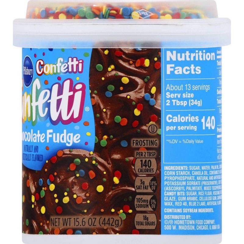 slide 3 of 9, Pillsbury Funfetti Confetti Chocolate Fudge Frosting - 15.6oz, 15.6 oz