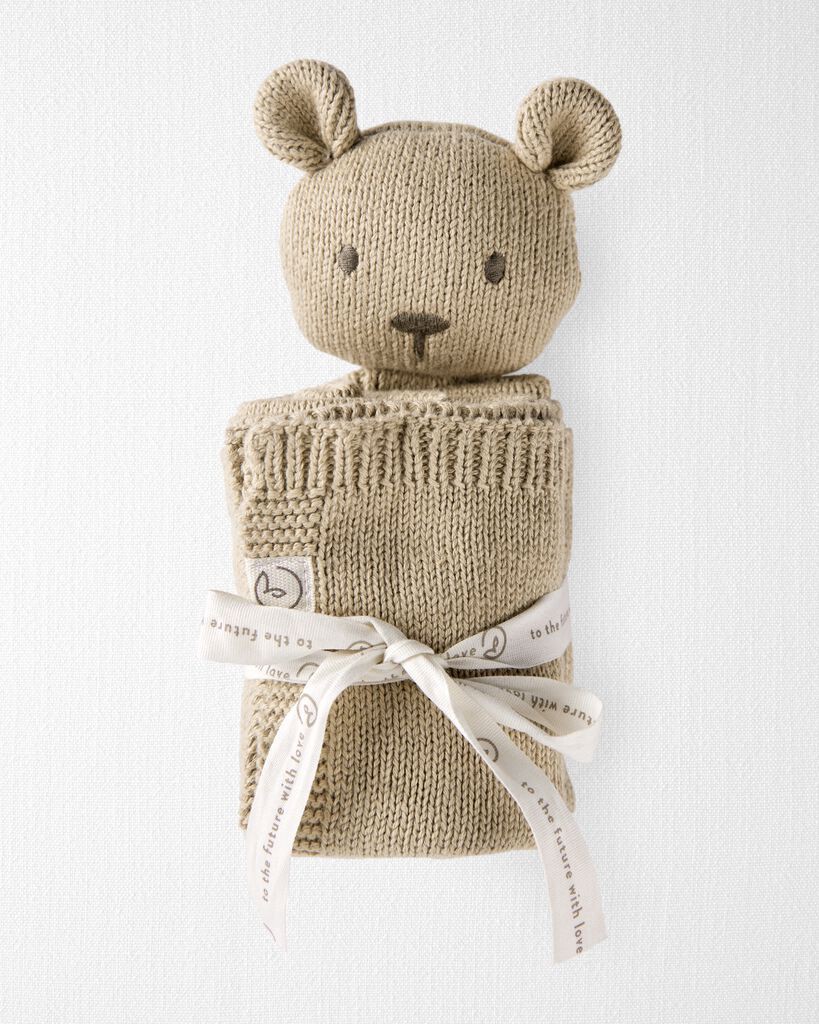 slide 3 of 3, Littleplanet Baby Organic Cotton Bear Lovey Winter Khaki OSZ, 1 ct