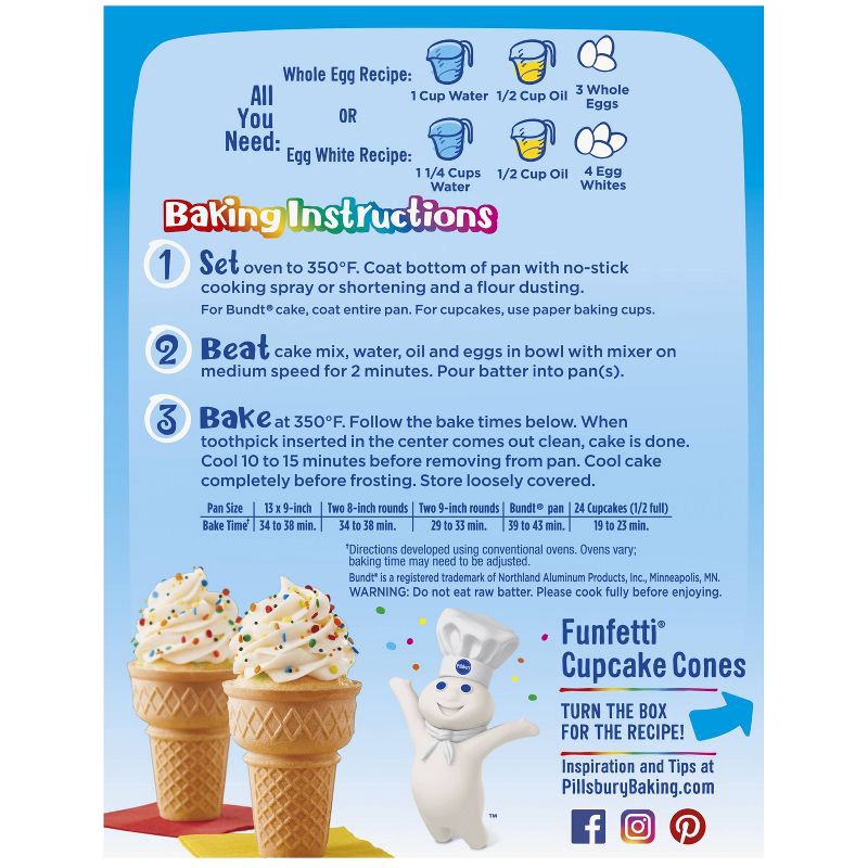 slide 4 of 8, Pillsbury Funfetti Premium Cake & Cupcake Mix - 15.25oz, 15.25 oz