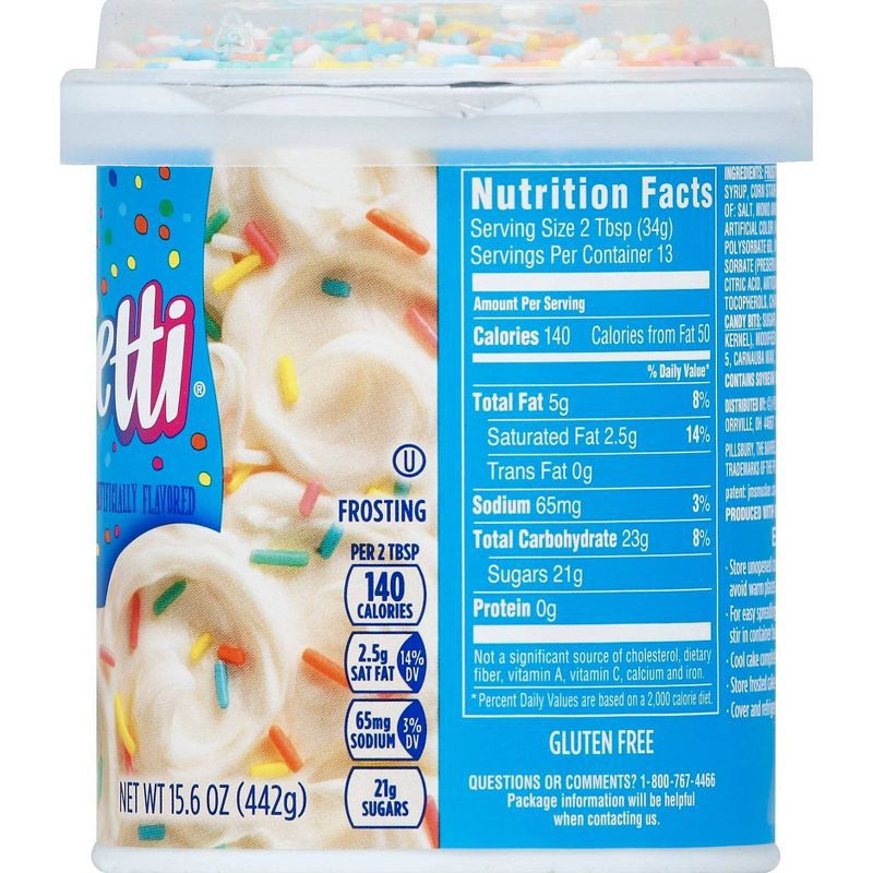 slide 5 of 9, Pillsbury Funfetti Vanilla Flavored Frosting - 15.6oz, 15.6 oz