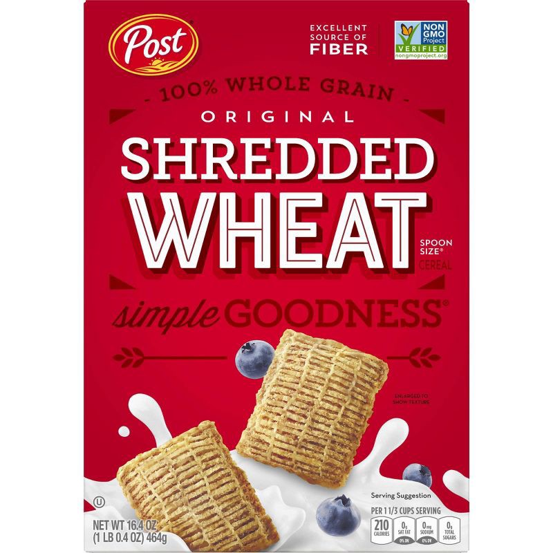 slide 2 of 19, Shredded Wheat Spoon Size Breakfast Cereal - 16.4oz - Post, 16.4 oz