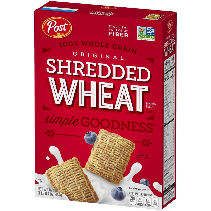slide 9 of 19, Shredded Wheat Spoon Size Breakfast Cereal - 16.4oz - Post, 16.4 oz