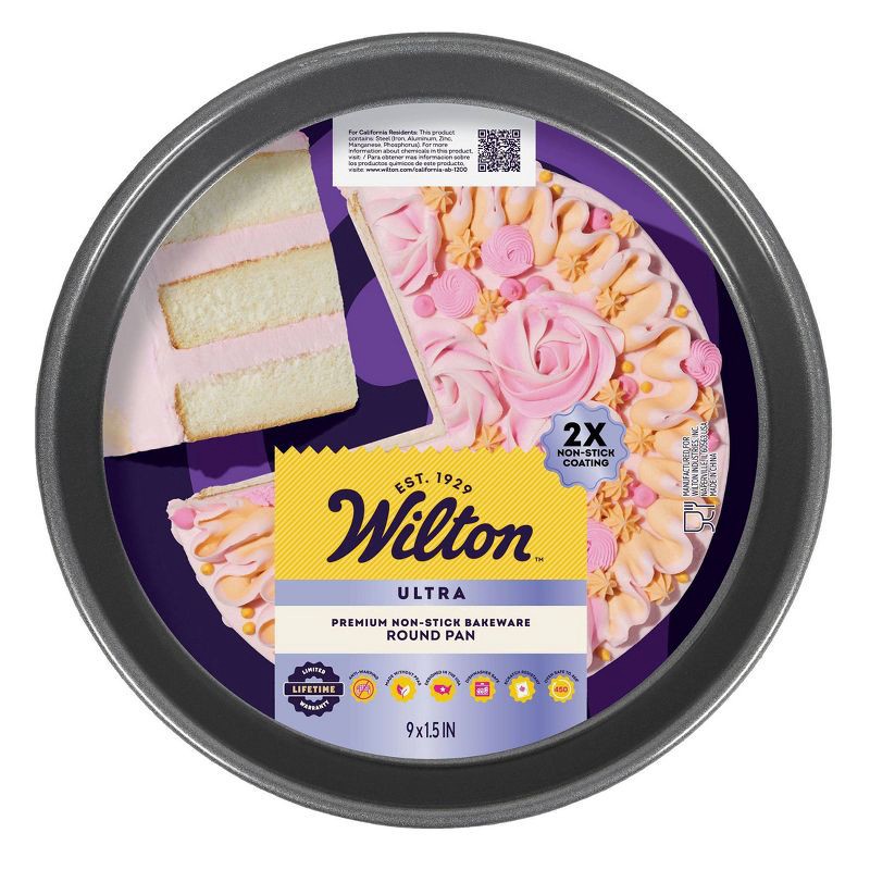 slide 2 of 9, Wilton 9" Nonstick Ultra Bake Professional Round Cake Pan, 1 ct