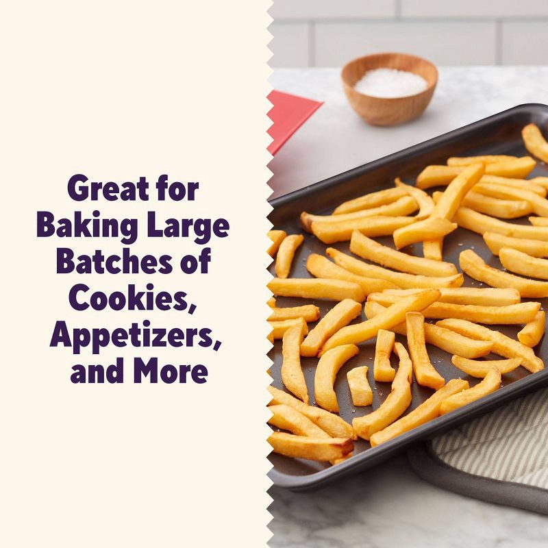 slide 5 of 9, Wilton Ultra Bake Professional 12" x 16" Nonstick Large Baking Pan: Steel Jelly Roll Pan, Dishwasher-Safe Baking Sheet, 1 ct