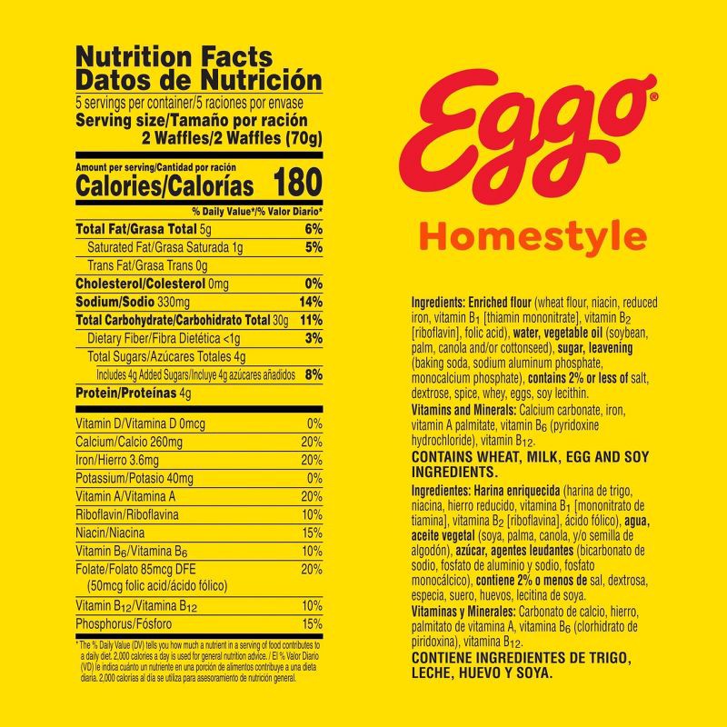 slide 6 of 9, Eggo Frozen Waffles Homestyle - 12.3oz/10ct, 10 ct; 12.3 oz