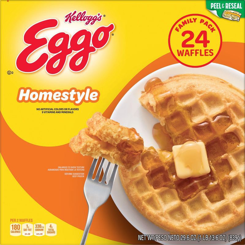 slide 2 of 7, Eggo Homestyle Frozen Waffles - 29.6oz/24ct, 29.6 oz, 24 ct