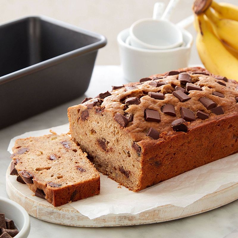 slide 8 of 8, Wilton 9"x5" Nonstick Ultra Bake Professional Loaf Pan: Steel Bread & Meatloaf Pan, Dishwasher-Safe, Gray, 1 ct