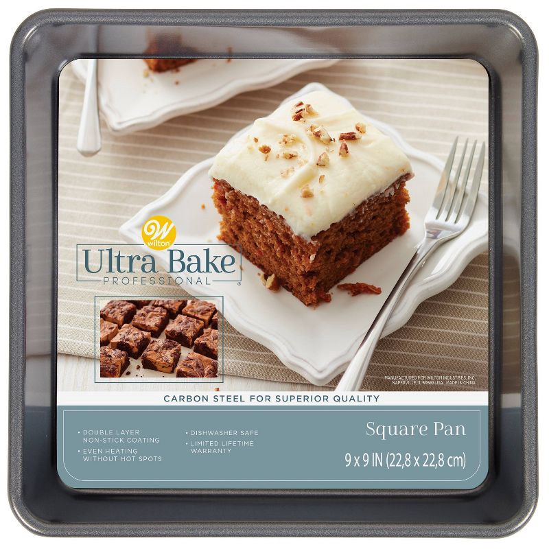 slide 6 of 6, Wilton Ultra Bake Professional 9" Nonstick Square Cake Pan, 1 ct