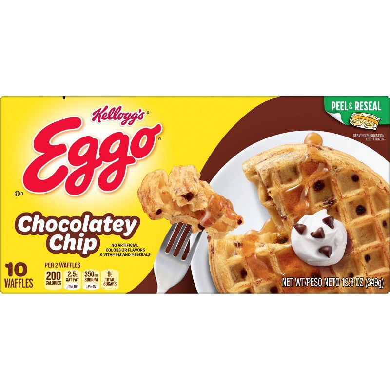 slide 2 of 5, Eggo Chocolatey Chip Frozen Waffles - 12.3oz/10ct, 10 ct; 12.3 oz