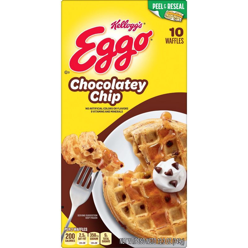 slide 5 of 5, Eggo Chocolatey Chip Frozen Waffles - 12.3oz/10ct, 10 ct; 12.3 oz