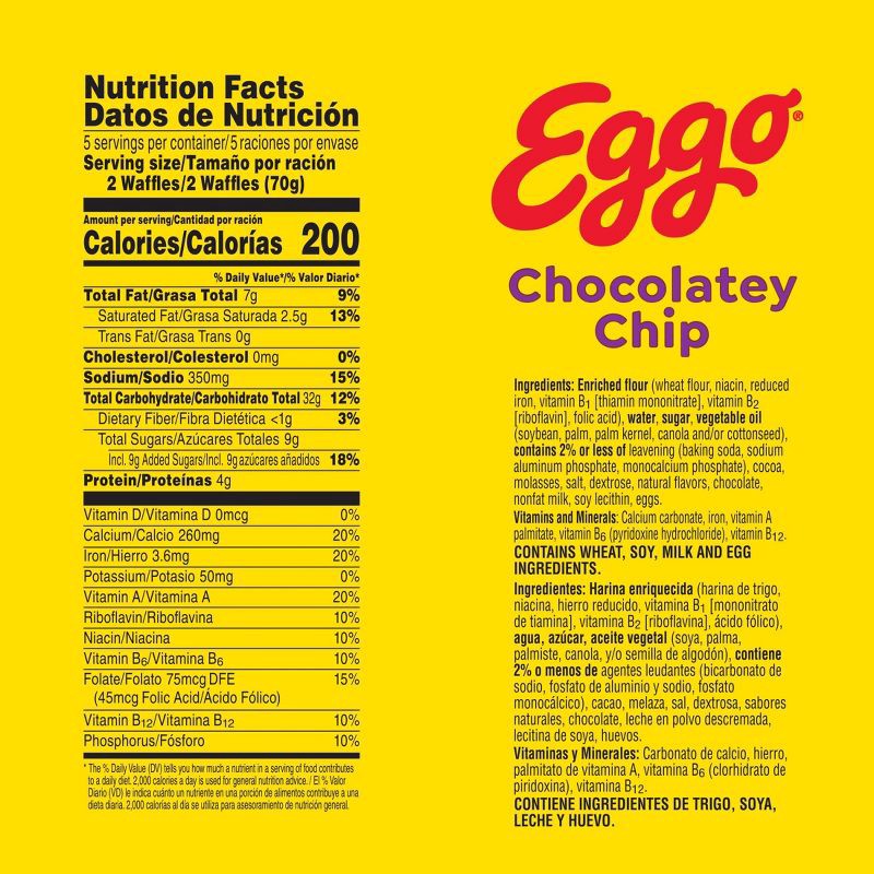 slide 6 of 11, Eggo Frozen Waffles Chocolatey Chip - 12.3oz/10ct, 10 ct; 12.3 oz
