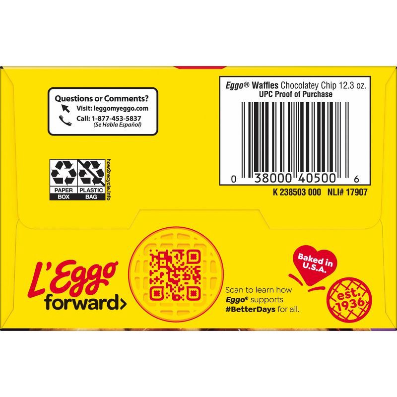 slide 11 of 11, Eggo Frozen Waffles Chocolatey Chip - 12.3oz/10ct, 10 ct; 12.3 oz