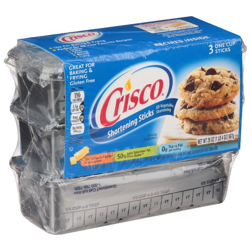 slide 9 of 11, Crisco All-Vegetable Shortening Baking Sticks - 3ct/20oz, 3 ct, 20 oz